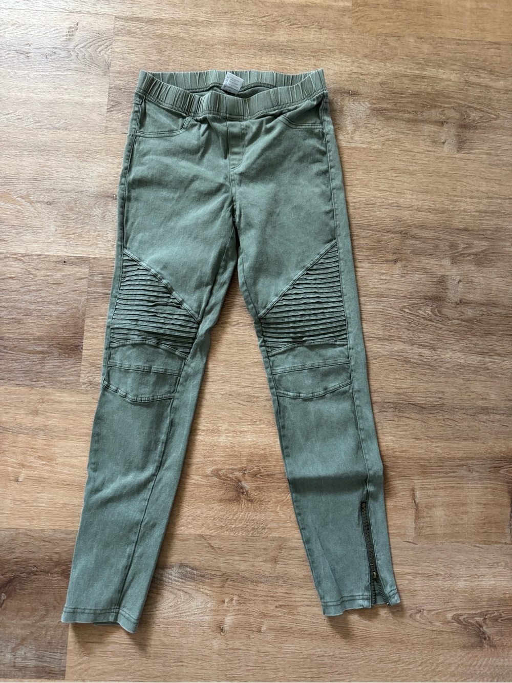 Olive Green Moto Skinny Joggers